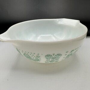 Vintage Pyrex #443 Amish Butterprint Cinderella Mixing Bowl 2-1/2 qt Turquoise